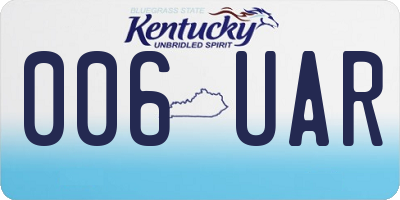 KY license plate 006UAR