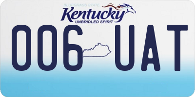 KY license plate 006UAT