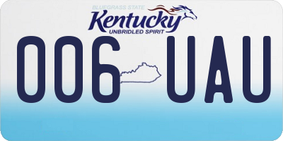 KY license plate 006UAU