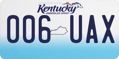 KY license plate 006UAX