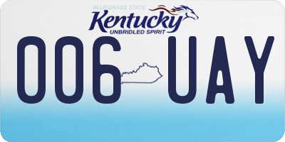 KY license plate 006UAY