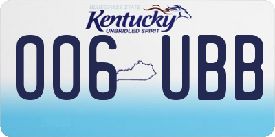 KY license plate 006UBB