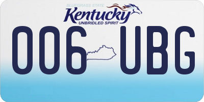 KY license plate 006UBG