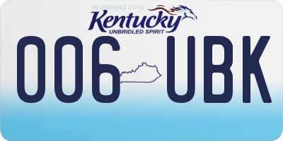 KY license plate 006UBK