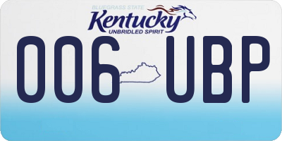 KY license plate 006UBP