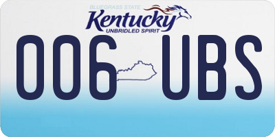 KY license plate 006UBS