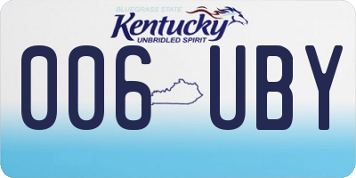 KY license plate 006UBY