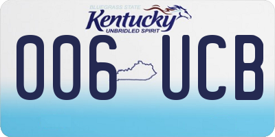 KY license plate 006UCB