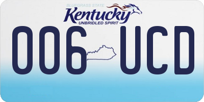 KY license plate 006UCD