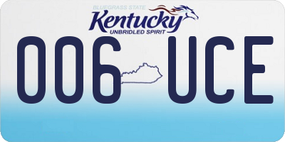 KY license plate 006UCE