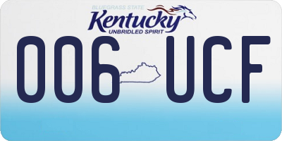 KY license plate 006UCF