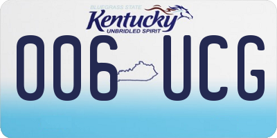 KY license plate 006UCG