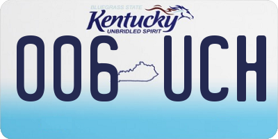 KY license plate 006UCH