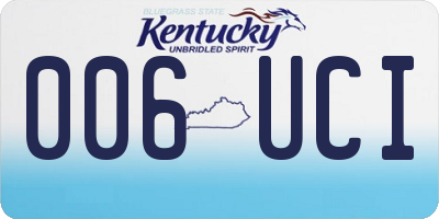 KY license plate 006UCI