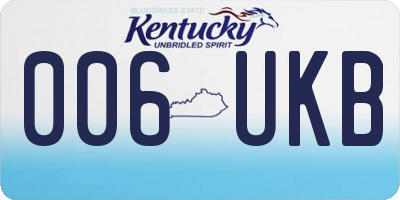 KY license plate 006UKB