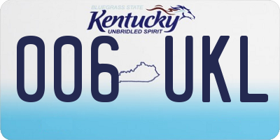 KY license plate 006UKL