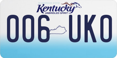 KY license plate 006UKO