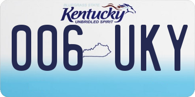 KY license plate 006UKY