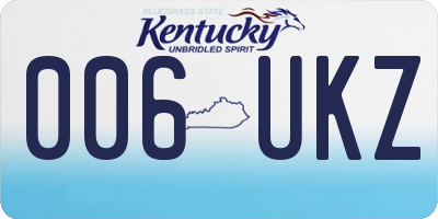 KY license plate 006UKZ