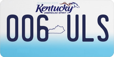 KY license plate 006ULS