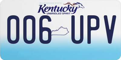 KY license plate 006UPV