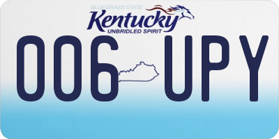 KY license plate 006UPY