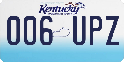 KY license plate 006UPZ