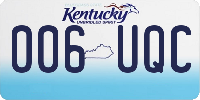 KY license plate 006UQC