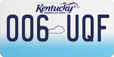 KY license plate 006UQF