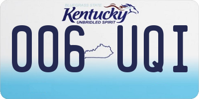 KY license plate 006UQI