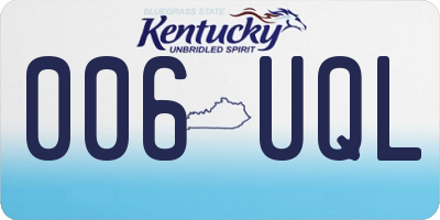 KY license plate 006UQL