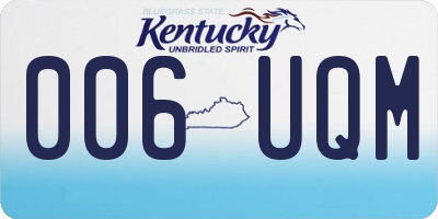 KY license plate 006UQM