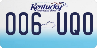 KY license plate 006UQO
