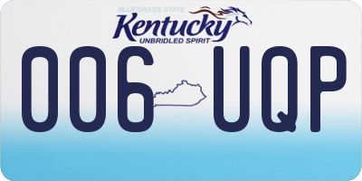 KY license plate 006UQP