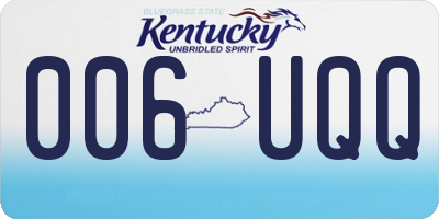 KY license plate 006UQQ