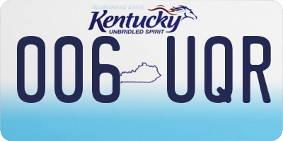 KY license plate 006UQR