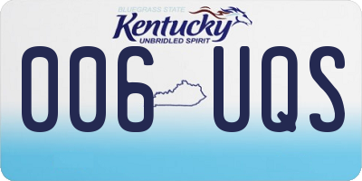 KY license plate 006UQS