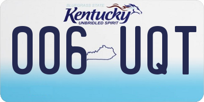 KY license plate 006UQT