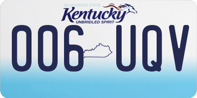 KY license plate 006UQV