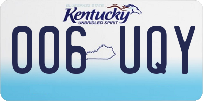 KY license plate 006UQY