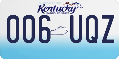 KY license plate 006UQZ