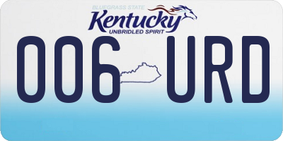 KY license plate 006URD