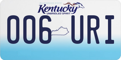 KY license plate 006URI