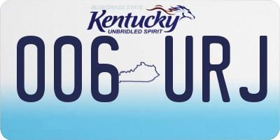 KY license plate 006URJ
