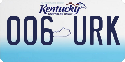 KY license plate 006URK