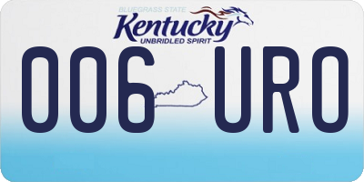 KY license plate 006URO