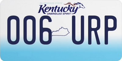 KY license plate 006URP