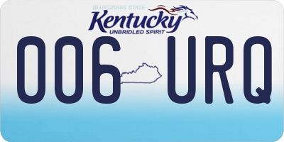 KY license plate 006URQ