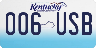 KY license plate 006USB