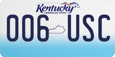 KY license plate 006USC